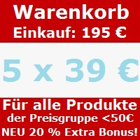 Wähle 5 Artikeln je 49 € u. zahle - 20% 5 x 39 €!