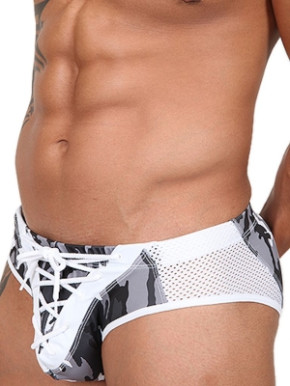 Wolfi Pistol Pete Convoy Lace Up Brief Swimwear White