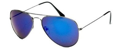 Pilotenbrille Pornobrille US-Cop Aviator Brille blauspiegelnd 