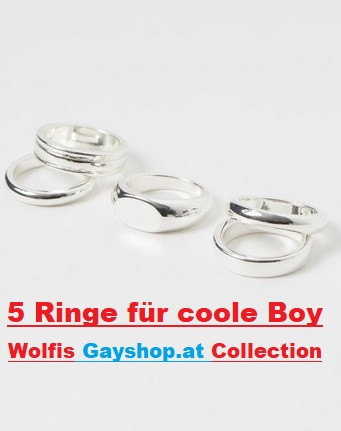 5 Ringe für coole Boys - Schmuckringe Wolfis Collection