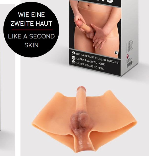 Realistic penis pants with flexible dildo