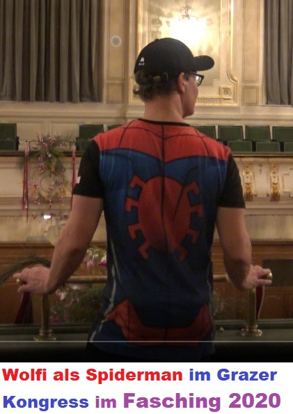 Wolfi als Spiderman beim Ball im Grazer Kongress 2020!
